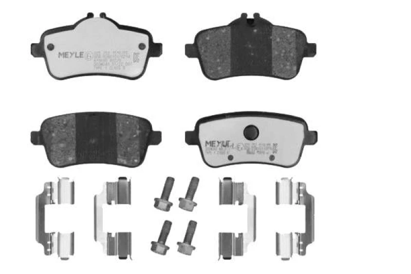 Image of MEYLE 025 252 1516/PD Brake pad set MEYLE-PD: Advanced performance and design. Rear Axle, prepared for wear warning indicator, with anti-squeak plate