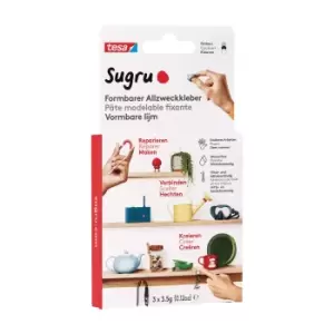 Image of TESA Sugru formbarer Allzweckkleber 3er Schwarz/Weiss/Grau