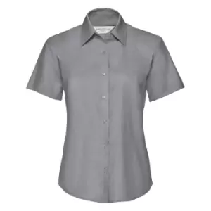 Image of Russell Collection Ladies/Womens Short Sleeve Easy Care Oxford Shirt (3XL) (Silver Grey)