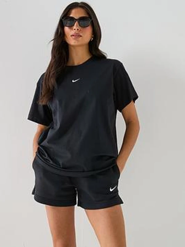 Image of Nike Oversized Logo T-Shirt Womens - Black Female 16