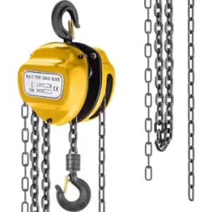 Chain Hoist 2200lbs/2ton Chain Block Hoist Manual Chain Hoist 3m/10ft Block Chain Hand Chain Lifting Hoist w/Two Hooks Chain Pulley Tackle Hoist