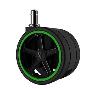 Vertagear Racing Series 75mm/3" PU Caster Wheels Green Edition - 5pcs