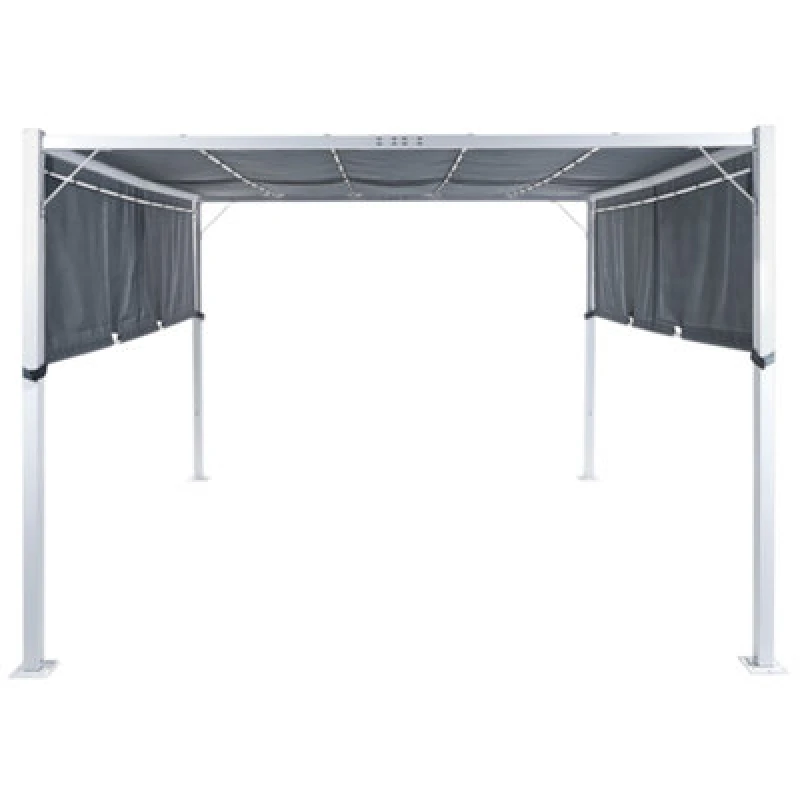 Image of Beliani Gazebo LED Parga Metal 310 Cm 310 Cm Grey