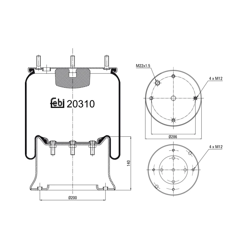 Image of FEBI BILSTEIN 20310 Boot, air suspension Boot,air suspension (324)