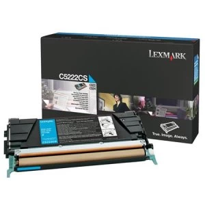 Image of Lexmark C5222CS Cyan Laser Toner Ink Cartridge