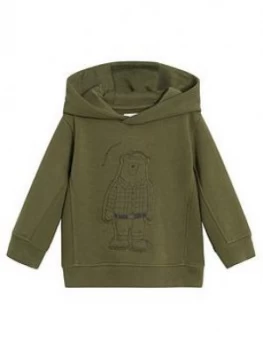 Mango Baby Boys Bear Hooded Sweat - Khaki, Size 9-12 Months