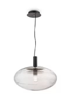 image of Perlas Pendant Globe Pendant Ceiling Light Black, Glass Clear Shade