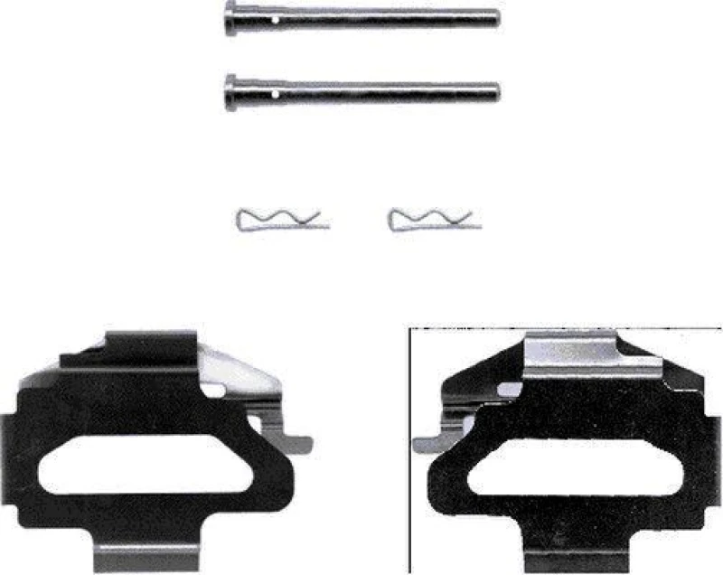 Image of HELLA Brake pad fitting kit HELLA 8DZ 355 202-381