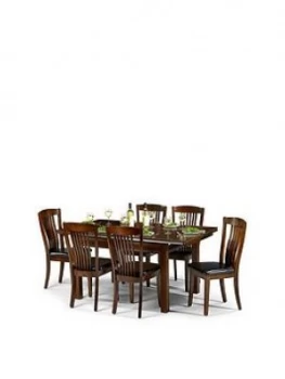 image of Julian Bowen Canterbury 120-160 Cm Extending Table And 6 Chairs