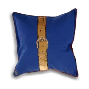 Image of Riva Home Polo Strap Cushion Cover (45x45cm) (Blue)