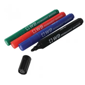 Image of Nice Price Assorted Permanent Bullet Tip Marker Pack of 4 WX26088A