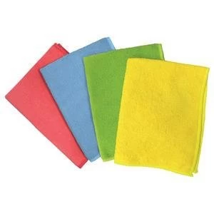 image of 5 Star Microfibre Cleaning Cloths for Dry or Damp Multisurface Use Green Pack of 6