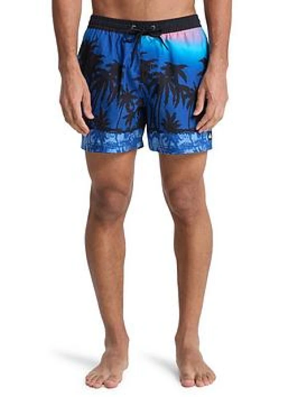 Image of Quiksilver Mens Everyday Printed Volley 15-Inch Swim Shorts - Blue Blue WVJUR Male M,XL