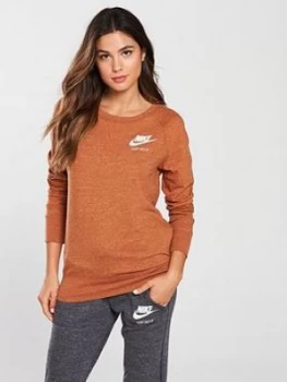 image of Nike Sportswear Gym Vintage Crew Sweat Russet Brown Russet Brown Size L Women