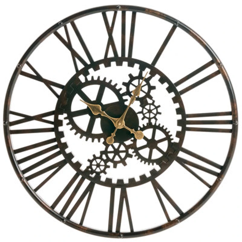 Image of Beliani Wall Clock Petrer 60 Cm Metal Black