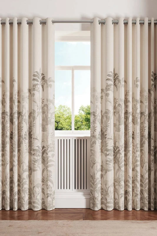 Image of Ted Baker 'Rhapsody' Cotton Lined Curtains in Cream Size: 228cm width x 137cm drop Cream 228cm width x 137cm drop Unisex 5016709730846