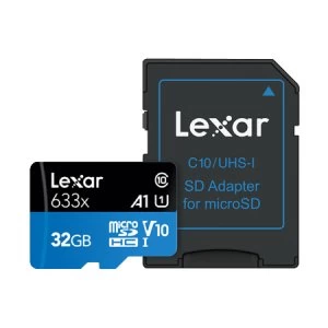 image of Lexar 633X 32GB Micro SDHC Memory Card