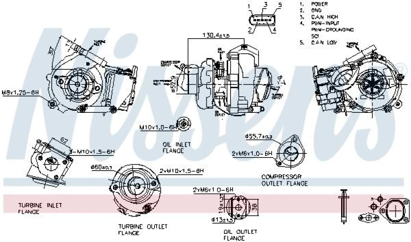 Image of NISSENS Turbocharger NISSENS 93502