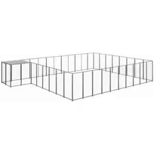 Image of Vidaxl - Dog Kennel Black 25.41 m² Steel Black