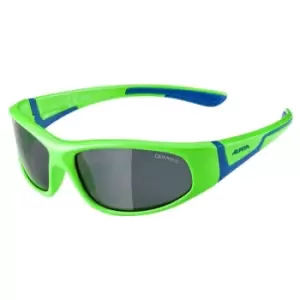 Image of Alpina Flexxy Junior Glasses Neon Green/Blue Black Lens