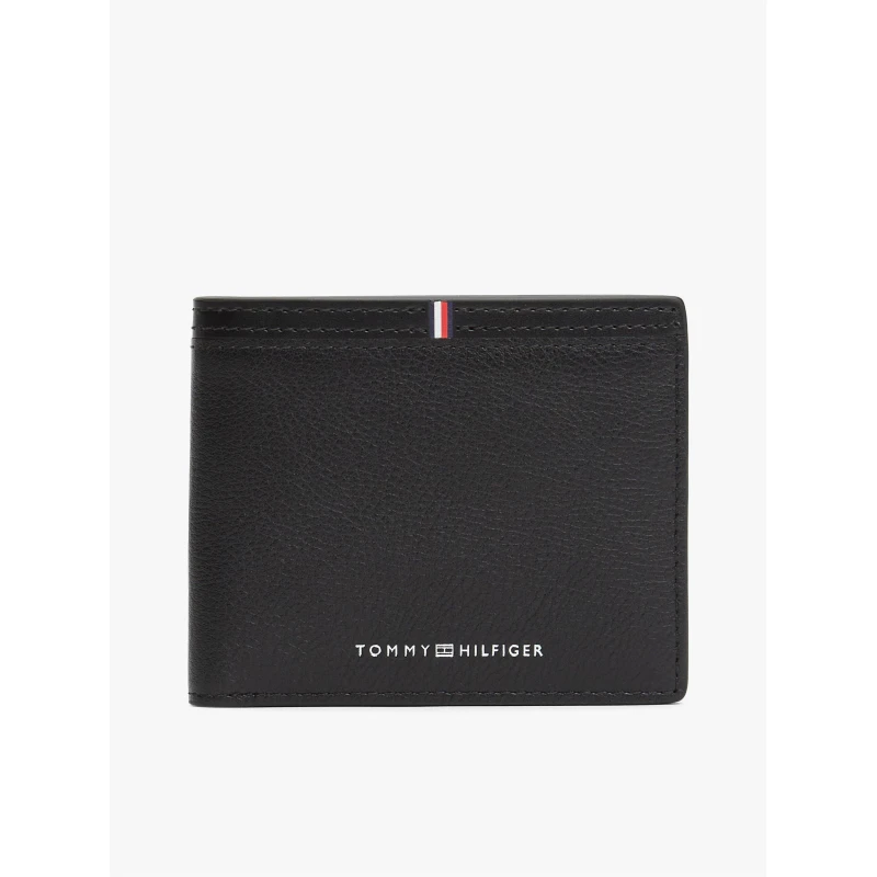 Image of Tommy Hilfiger Mens Corp Leather Bifold Wallet Black male One Size