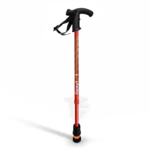 Image of Flexyfoot Premium Derby Handle Walking Stick - Red - Telescopic