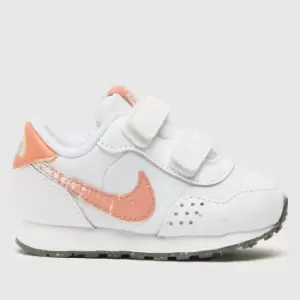 Nike White & Pink Md Valiant Se Girls Toddler Trainers