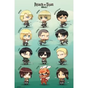 Image of Attack On Titan Chibi Characters Maxi Poster