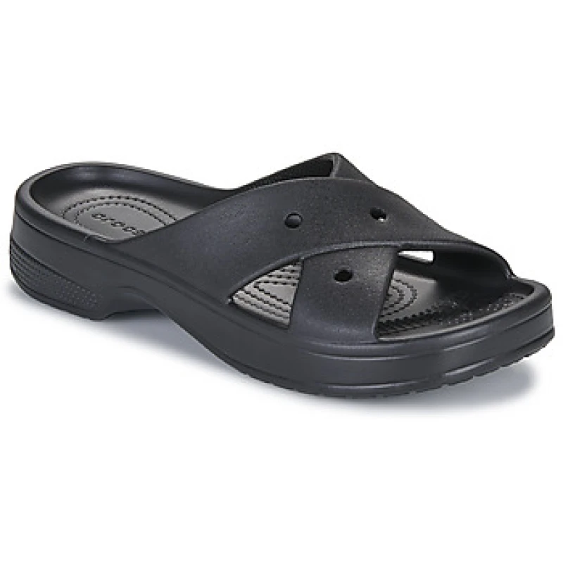 Image of Crocs Women Classic Cross Strap Slides Black 4