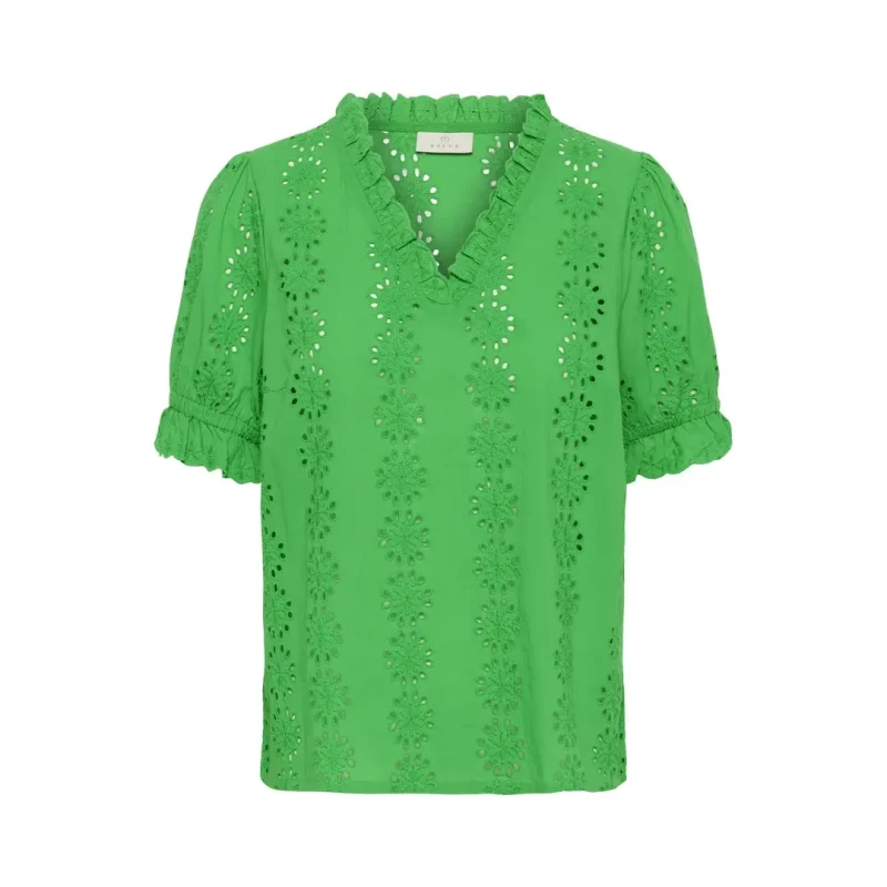 Image of Kaffe Short-sleeved womens blouse KAFFE Dona Vert Female 42