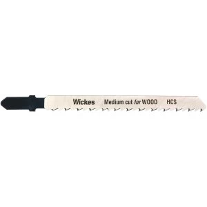 image of Wickes T Shank Medium Cut Jigsaw Blade for Wood Pack 5