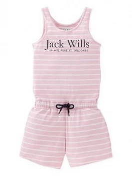 Image of Jack Wills Girls Stripe Jersey Playsuit - Pink