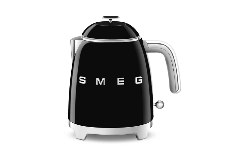 Image of Smeg Smeg Mini-Kettle & 4-Slice Toaster, 50's Style Retro, Stainless Steel Black One Size Unisex 5056462380292