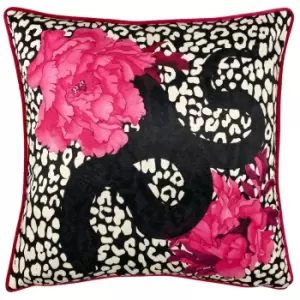 Image of Furn. Serpentine Cushion Black/Pink