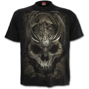 Image of Draco Skull Mens Large T-Shirt - Black