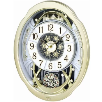 image of Rhythm Magic Motion Gilt Clock - Crystals From Swarovski?