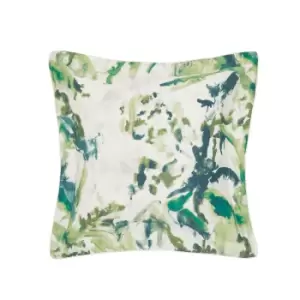 image of Zoffany Long Water Botanical Square Oxford Pillowcase, Serpentine/Prussian