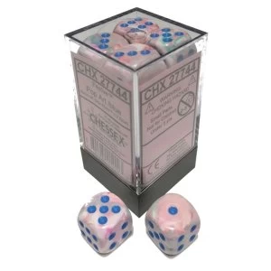 image of Chessex 16mm D6 Dice Block: Festive Pop Art with Blue