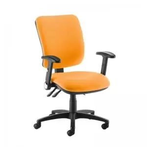 image of Senza high back operator chair with folding arms - Solano Yellow