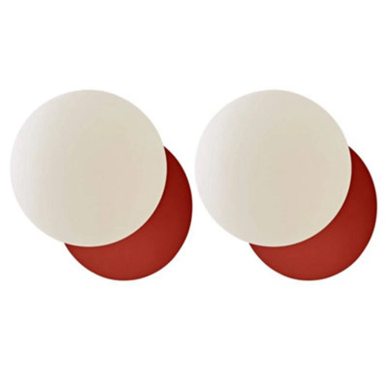 Image of ValueLights ValueLights Darla Pair of Frosted Globe IP44 Rated Bathroom Wall Lights with Bulbs in Burnt Orange Burnt Orange One Size Unisex 5059406070