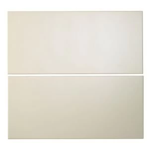 image of Cooke Lewis Raffello High Gloss Cream Tower drawer front W600mm Set of 2