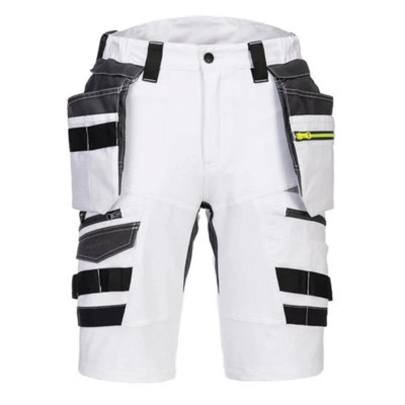 Image of Portwest DX4 Mens Detachable Holster Pocket Shorts DX444WHR26 Colour: White