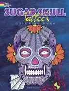 image of sugar skull tattoos coloring book