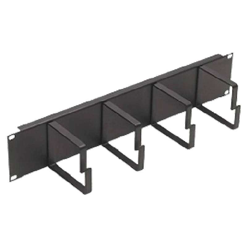 Image of Cablenet 2u 4 Ring Cable Management Bar 100mm Rings Black