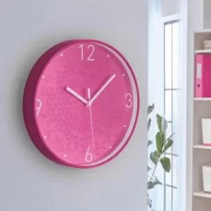 WOW Silent Wall Clock 29cm Pink