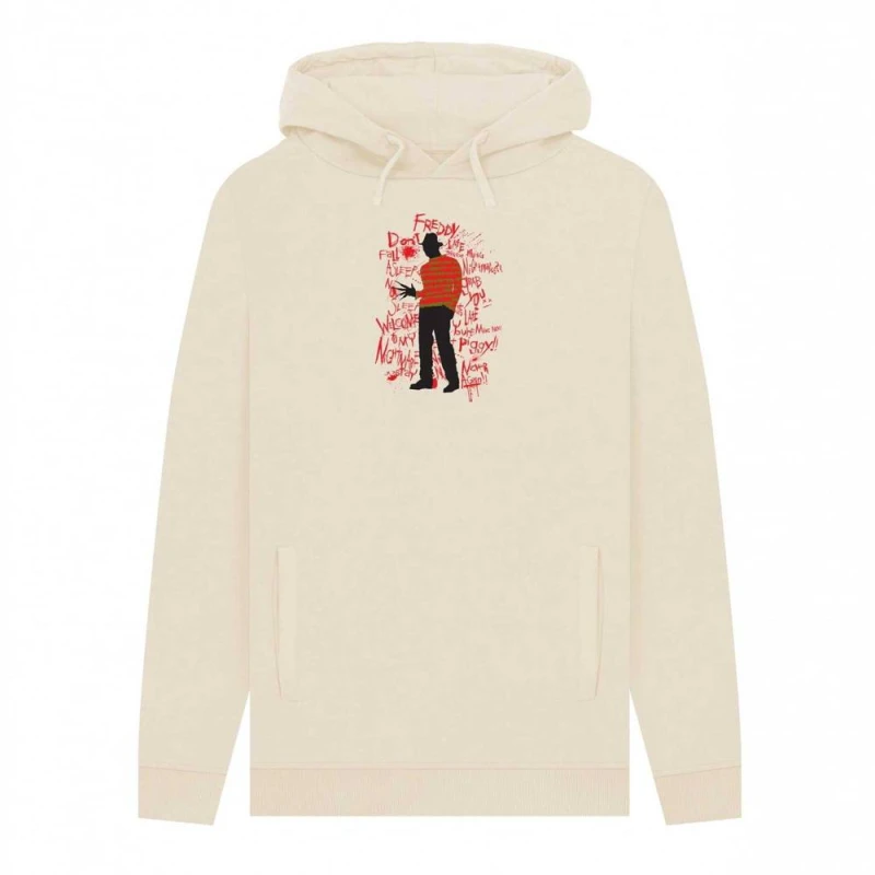 Image of A Nightmare On Elm Street Mens Freddy Krueger Hoodie in Ecru Size: Small Ecru Male S
