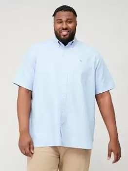 Image of Tommy Hilfiger Big & Tall Bt-Co/Li Dobby Rf Short Sleeve Shirt, Light Blue, Size 4XL, Men
