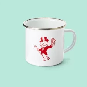 Image of Monopoly Rise And Grind Enamel Mug White