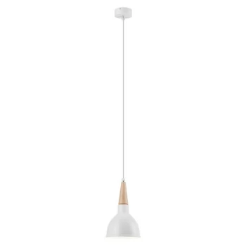 Image of Lamkur Lighting - Francesca Dome Pendant Ceiling Lights White, 1x E27