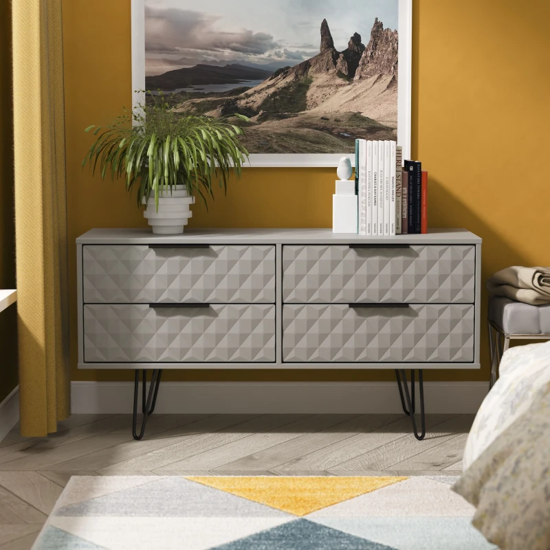 Image of Ready Assembled 2 U Islay 4 Drawer Bed Box (Ready Assembled) in Dark Grey Dark Grey Unisex